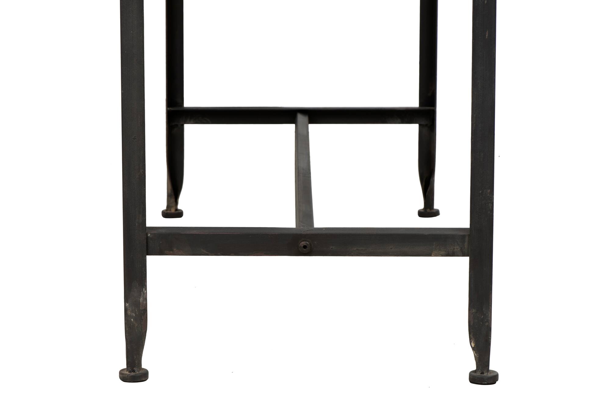 Hello Honey® 36" Rustic Farmhouse Metal Console Table with Solid Wood Top